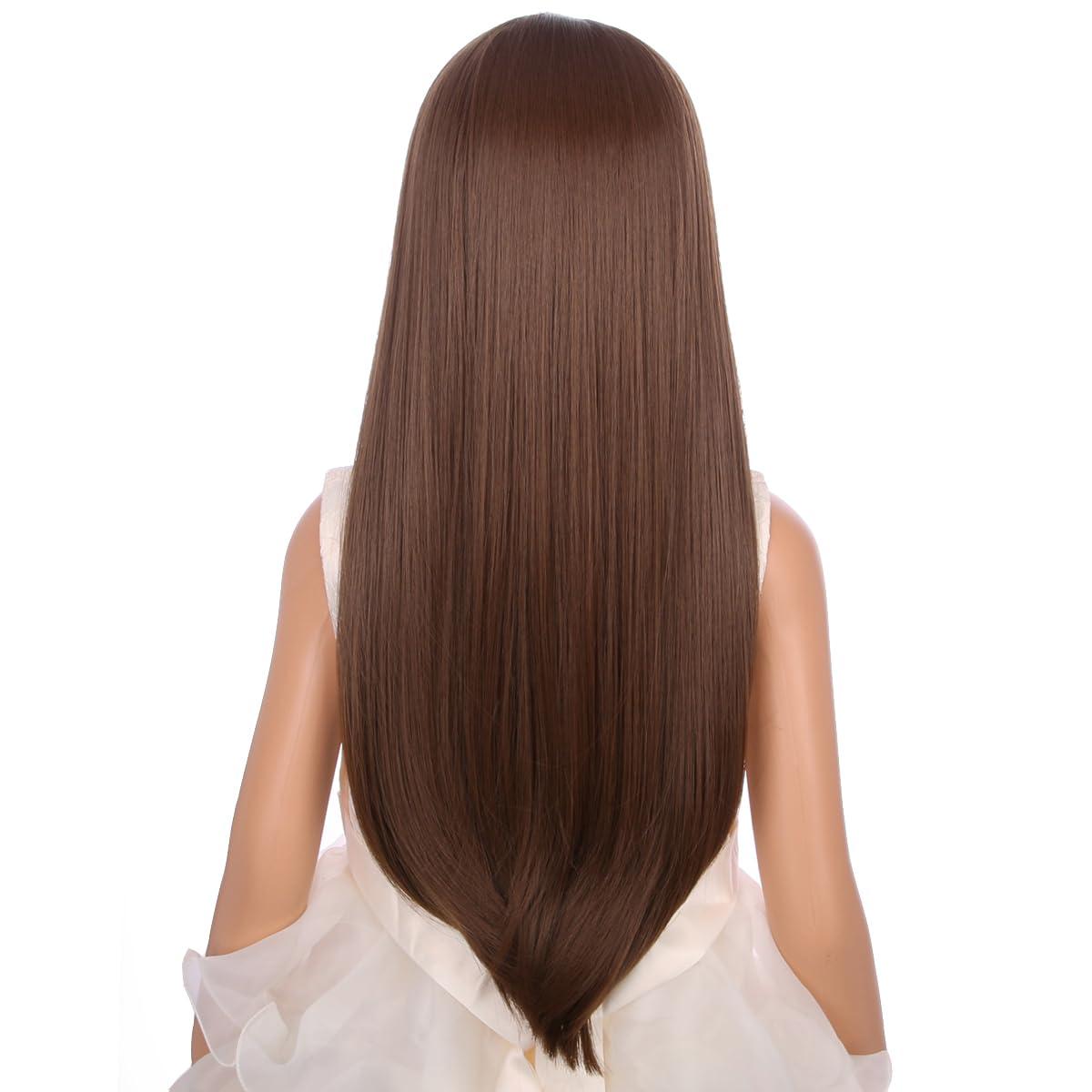 imageKids Black Wig Long Straight Black Wig for Gilrs Child Black Wigs Heat Resistant Synthetic Cosplay Halloween Wigs BlackBrown