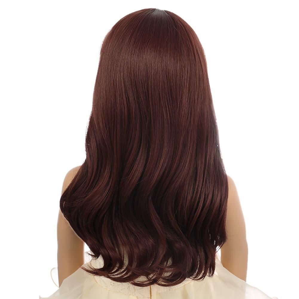 imageKids Black Wig Long Straight Black Wig for Gilrs Child Black Wigs Heat Resistant Synthetic Cosplay Halloween Wigs BlackRed Brown