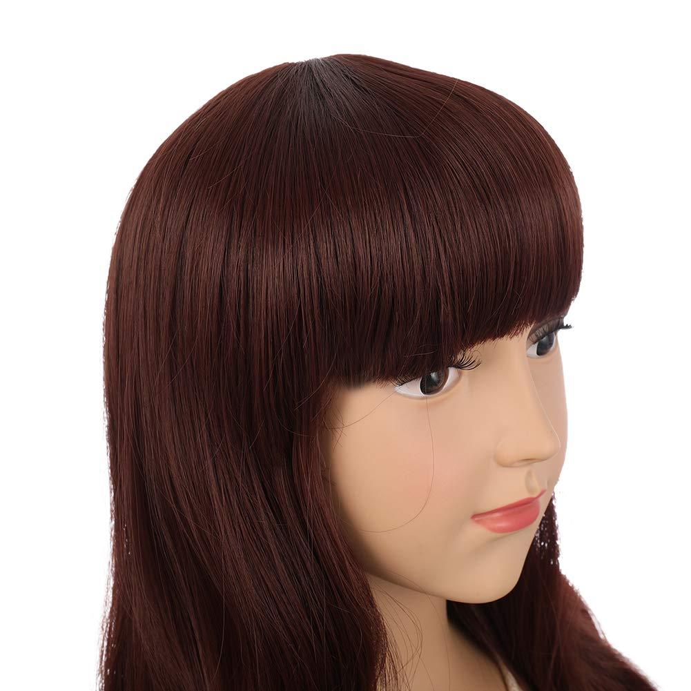 imageKids Black Wig Long Straight Black Wig for Gilrs Child Black Wigs Heat Resistant Synthetic Cosplay Halloween Wigs BlackRed Brown