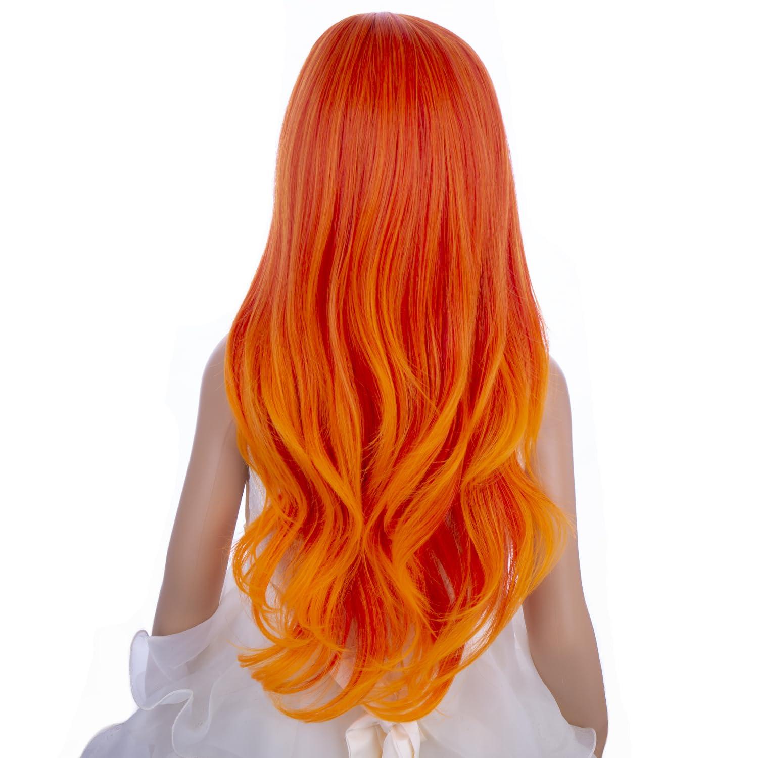 imageKids Blue Wig Long Wavy Child Wig Light Blue Wig for Kids Heat Resistant Synthetic Hair Cosplay Costume Girls Wig Mixed BlueFlame