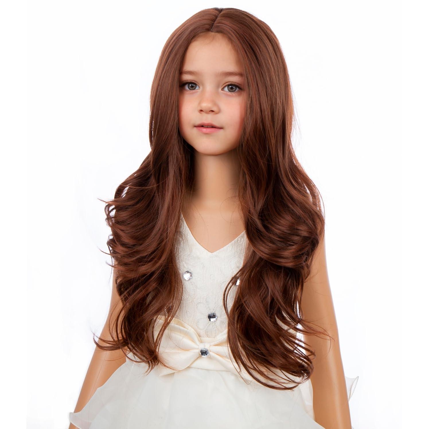 imageKids Blue Wig Long Wavy Child Wig Light Blue Wig for Kids Heat Resistant Synthetic Hair Cosplay Costume Girls Wig Mixed BlueGinger
