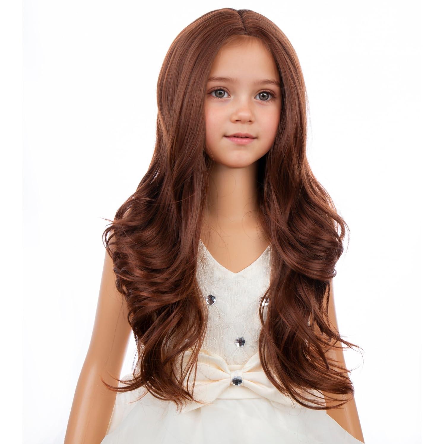 imageKids Blue Wig Long Wavy Child Wig Light Blue Wig for Kids Heat Resistant Synthetic Hair Cosplay Costume Girls Wig Mixed BlueGinger