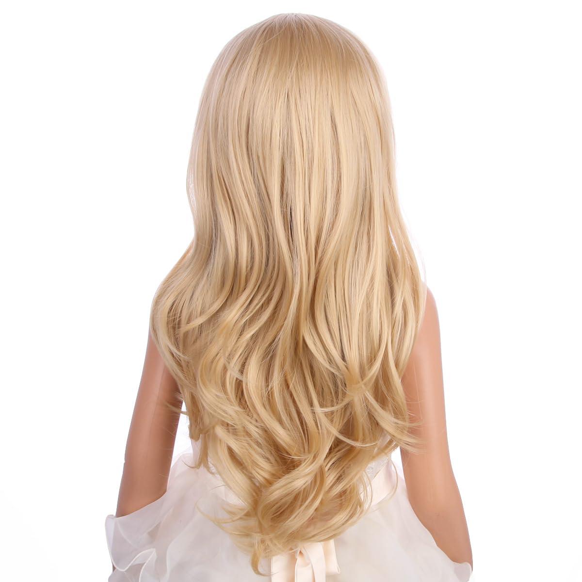 imageKids Blue Wig Long Wavy Child Wig Light Blue Wig for Kids Heat Resistant Synthetic Hair Cosplay Costume Girls Wig Mixed BlueGolden