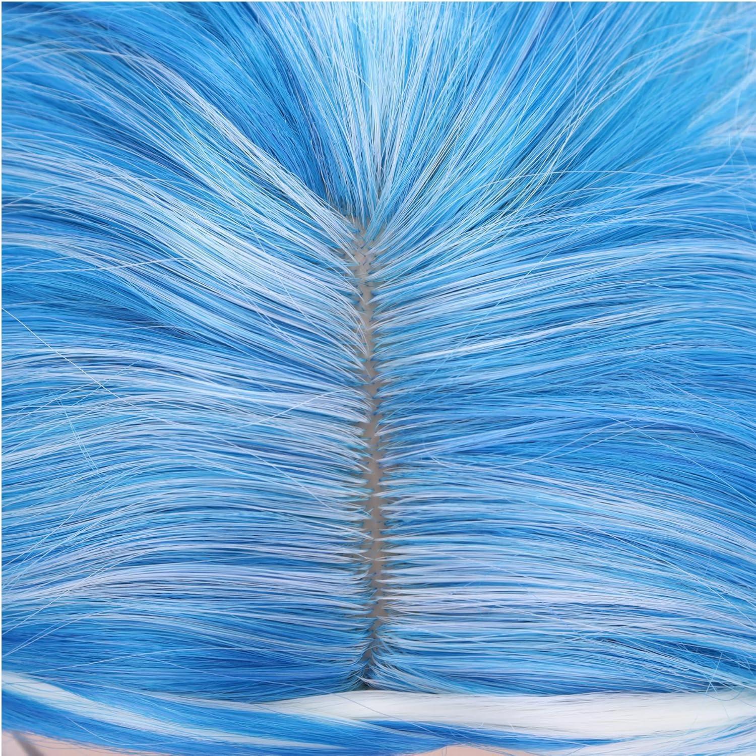 imageKids Blue Wig Long Wavy Child Wig Light Blue Wig for Kids Heat Resistant Synthetic Hair Cosplay Costume Girls Wig Mixed BlueMixed Blue