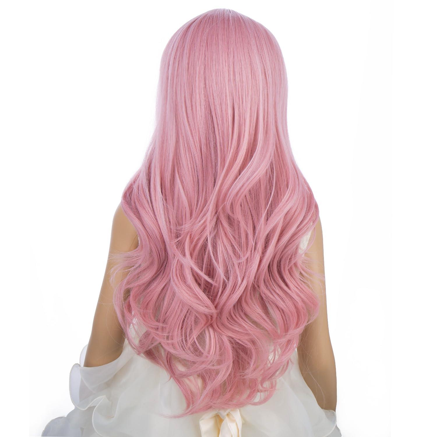 imageKids Blue Wig Long Wavy Child Wig Light Blue Wig for Kids Heat Resistant Synthetic Hair Cosplay Costume Girls Wig Mixed BluePink