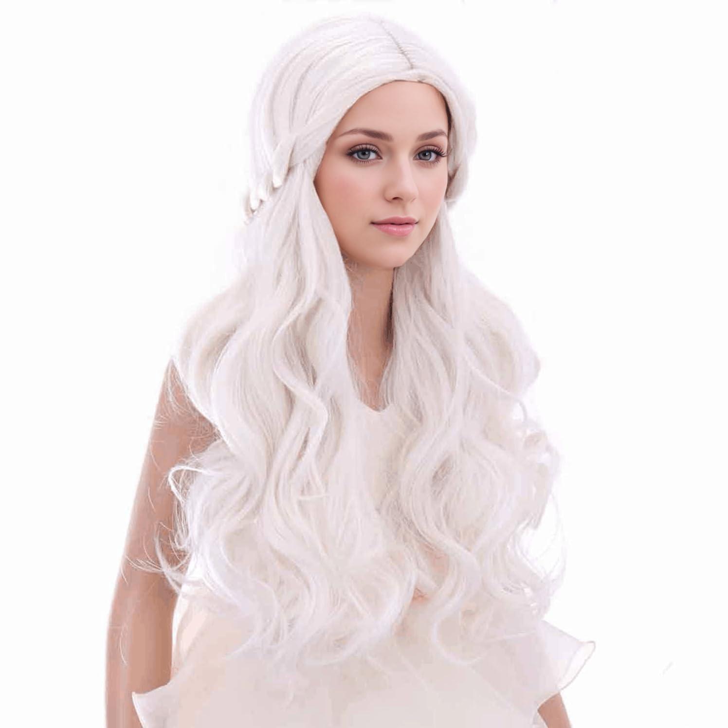 imageKids Blue Wig Long Wavy Child Wig Light Blue Wig for Kids Heat Resistant Synthetic Hair Cosplay Costume Girls Wig Mixed BluePlatinum Blonde