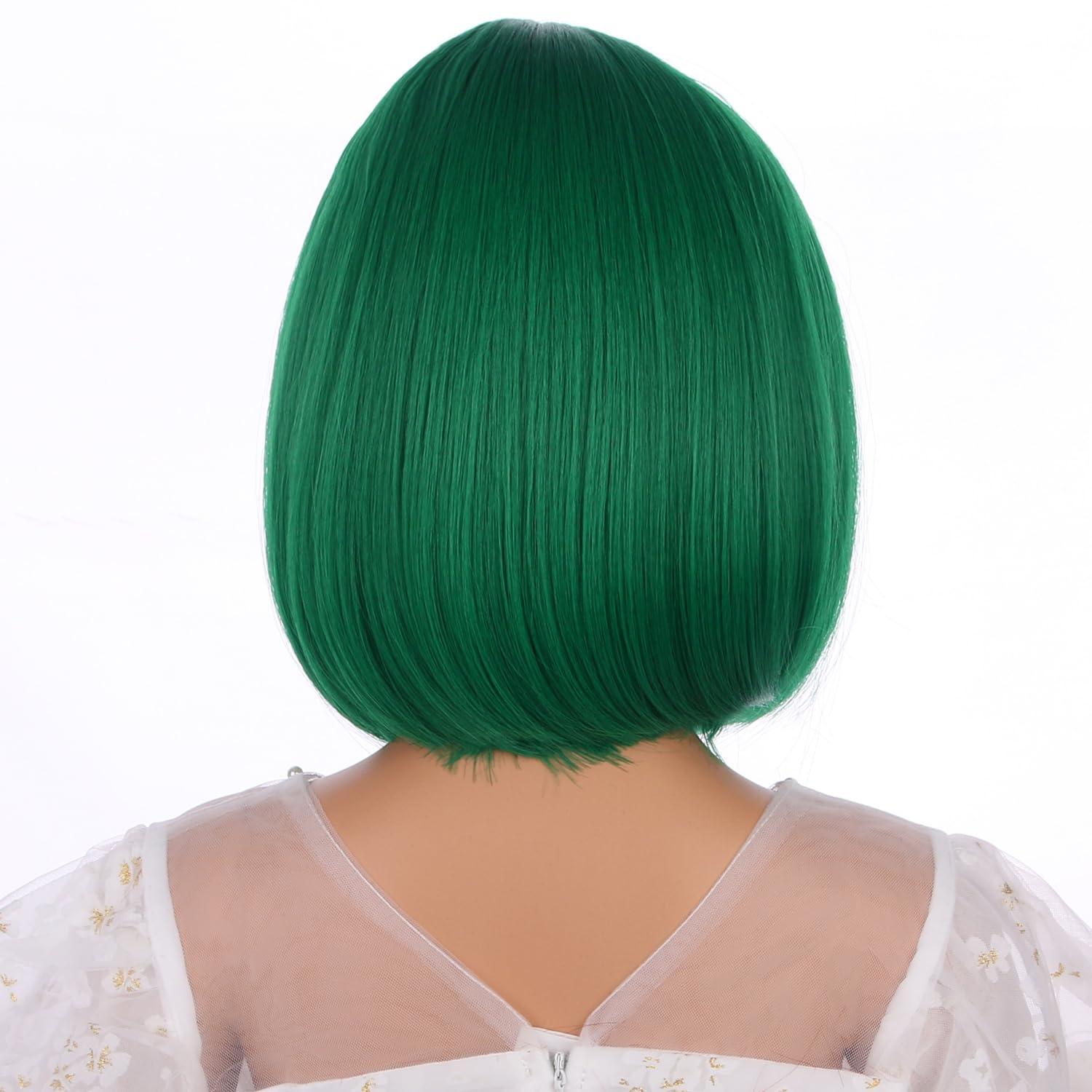 imageKids Brown Wig with Bangs Child Short Brown Bob Wig for Girls Cosplay Party Synthetic Rose Net Daily WearGreen