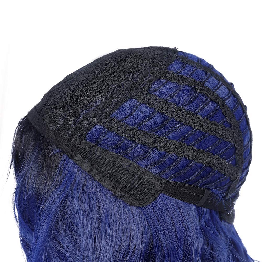 imageKids Flame Fire Wig Child Short Ombre Orange Wig for Girls Cosplay Halloween Party Costume Synthetic WigsBlack Ombre Blue