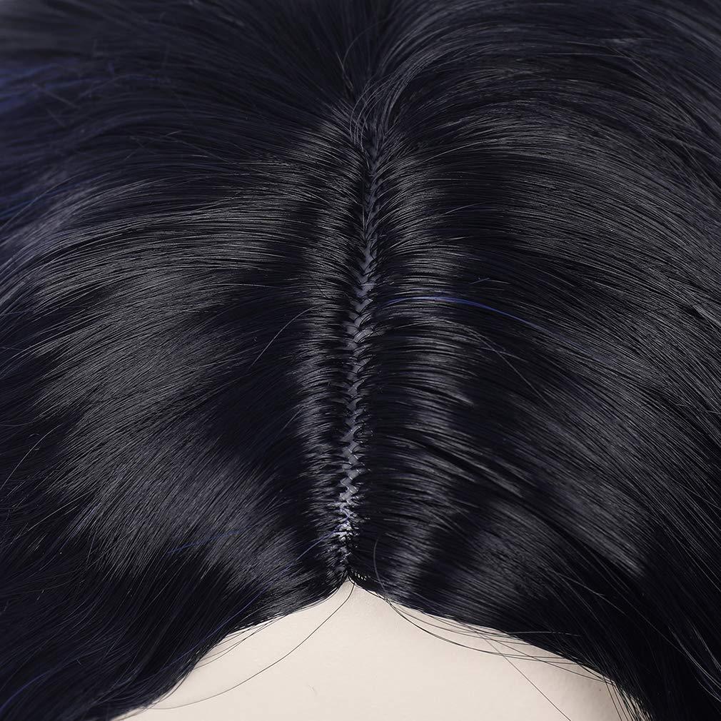 imageKids Flame Fire Wig Child Short Ombre Orange Wig for Girls Cosplay Halloween Party Costume Synthetic WigsBlack Ombre Blue