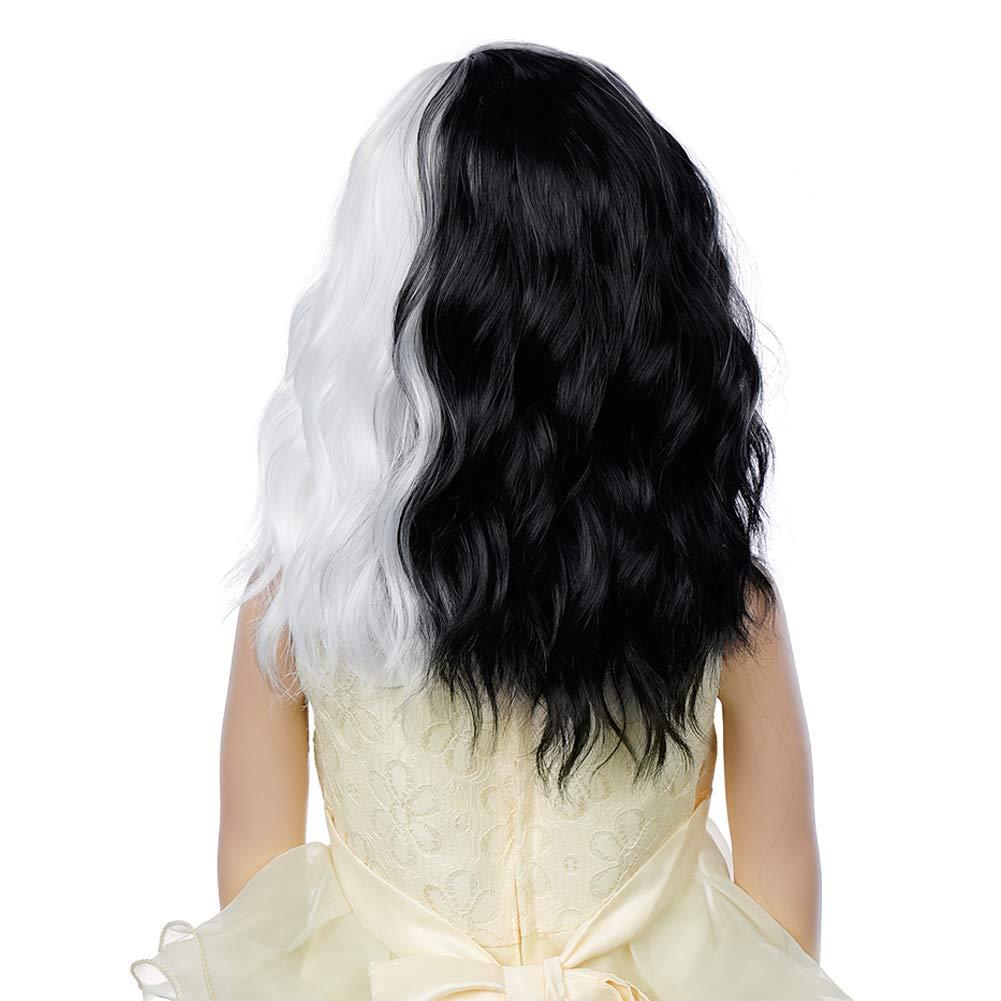 imageKids Flame Fire Wig Child Short Ombre Orange Wig for Girls Cosplay Halloween Party Costume Synthetic WigsBlack and White