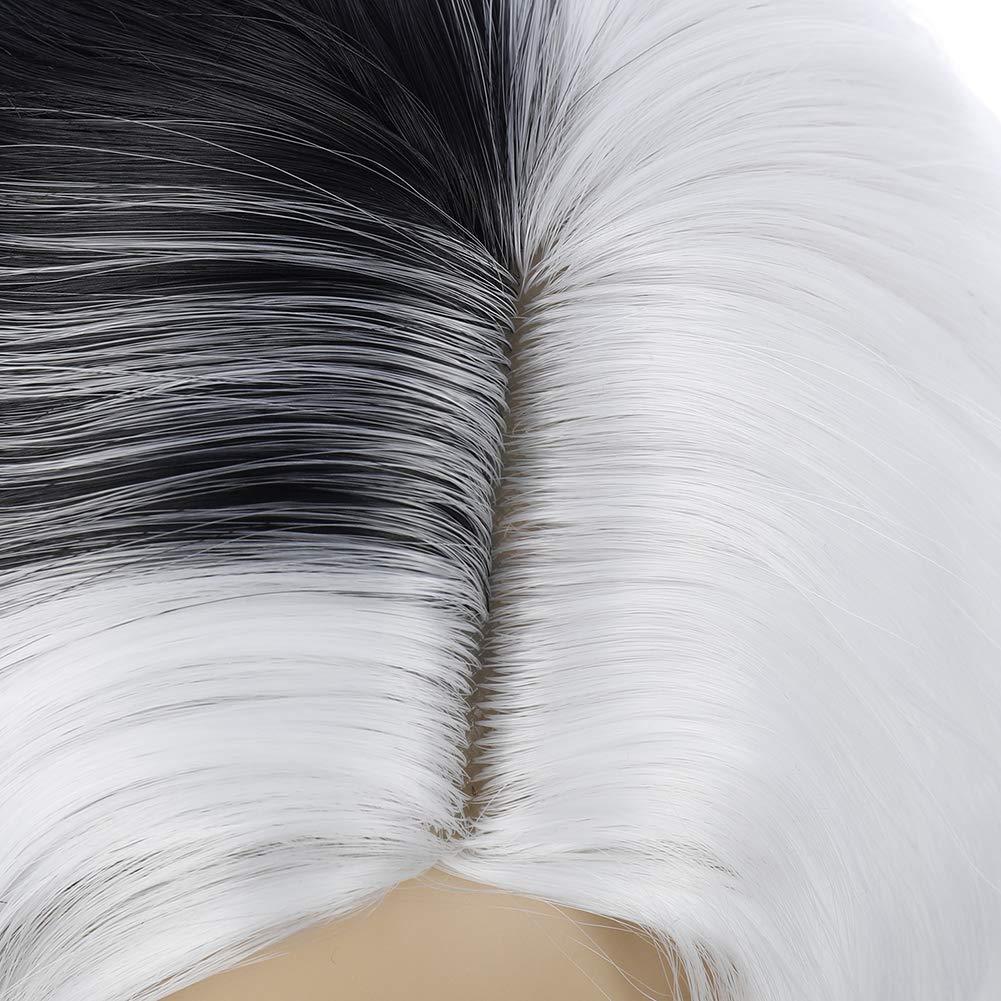 imageKids Flame Fire Wig Child Short Ombre Orange Wig for Girls Cosplay Halloween Party Costume Synthetic WigsBlack and White