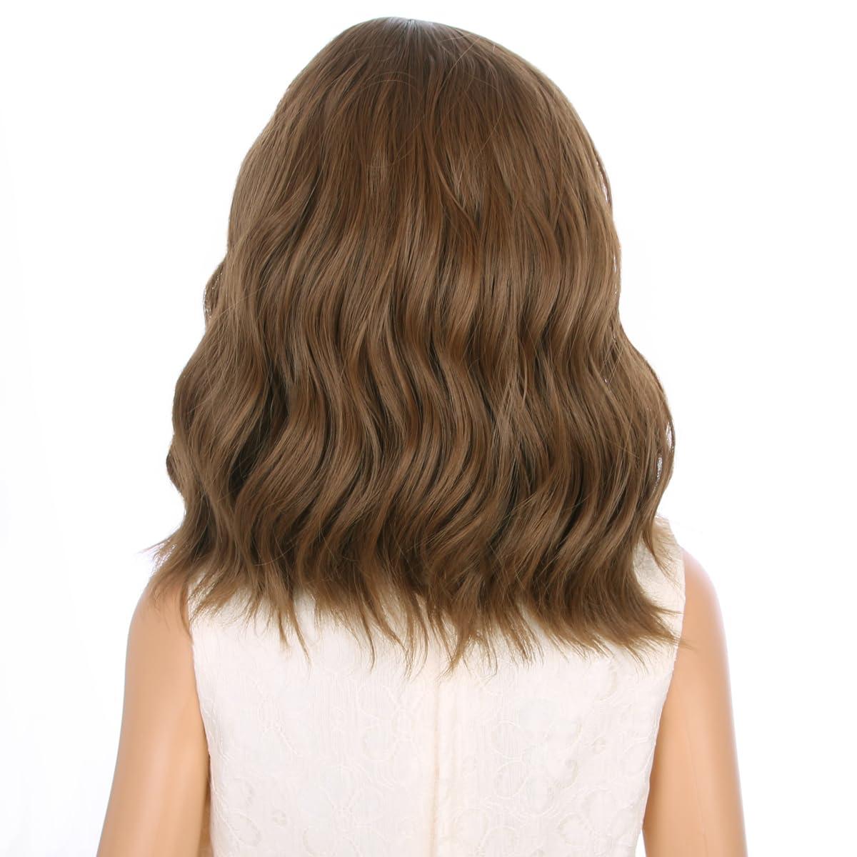 imageKids Flame Fire Wig Child Short Ombre Orange Wig for Girls Cosplay Halloween Party Costume Synthetic WigsChocolate Brown