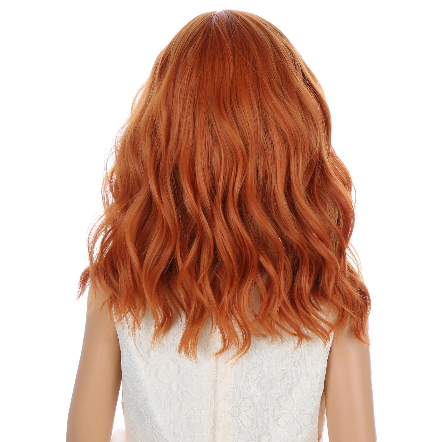 imageKids Flame Fire Wig Child Short Ombre Orange Wig for Girls Cosplay Halloween Party Costume Synthetic WigsGinger