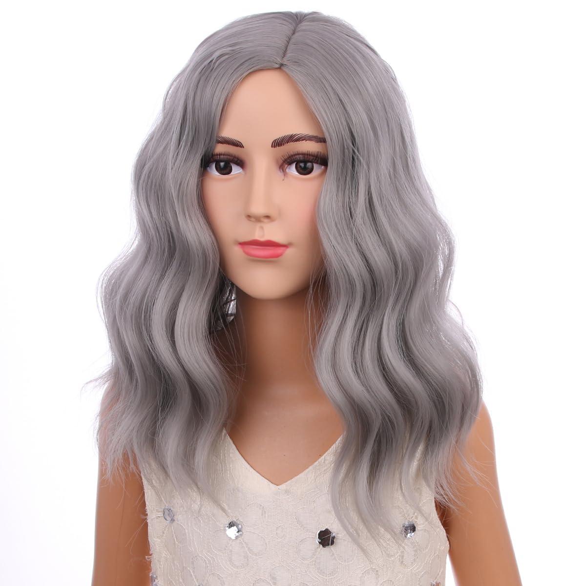 imageKids Flame Fire Wig Child Short Ombre Orange Wig for Girls Cosplay Halloween Party Costume Synthetic WigsGrey