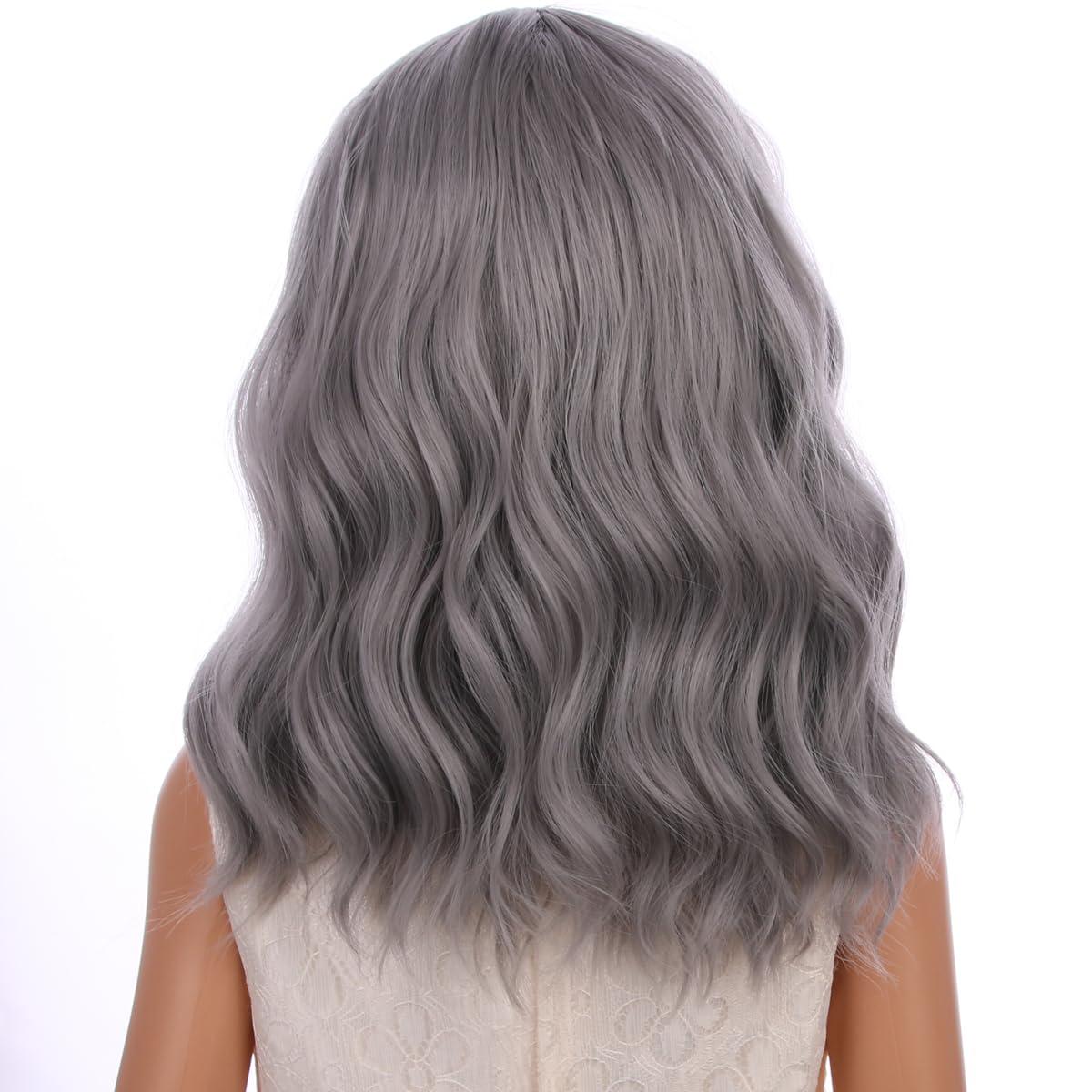 imageKids Flame Fire Wig Child Short Ombre Orange Wig for Girls Cosplay Halloween Party Costume Synthetic WigsGrey