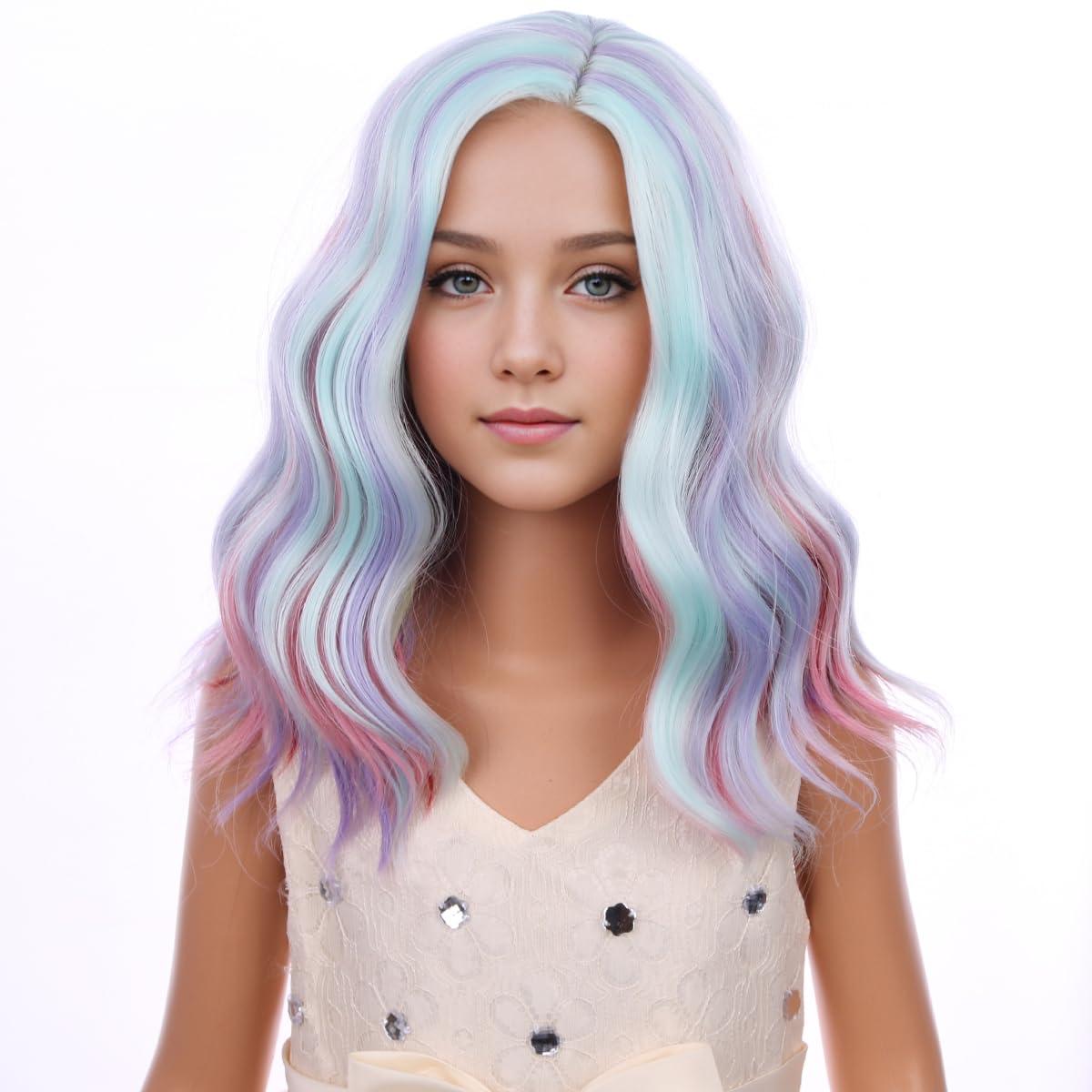 imageKids Flame Fire Wig Child Short Ombre Orange Wig for Girls Cosplay Halloween Party Costume Synthetic WigsMulticolor