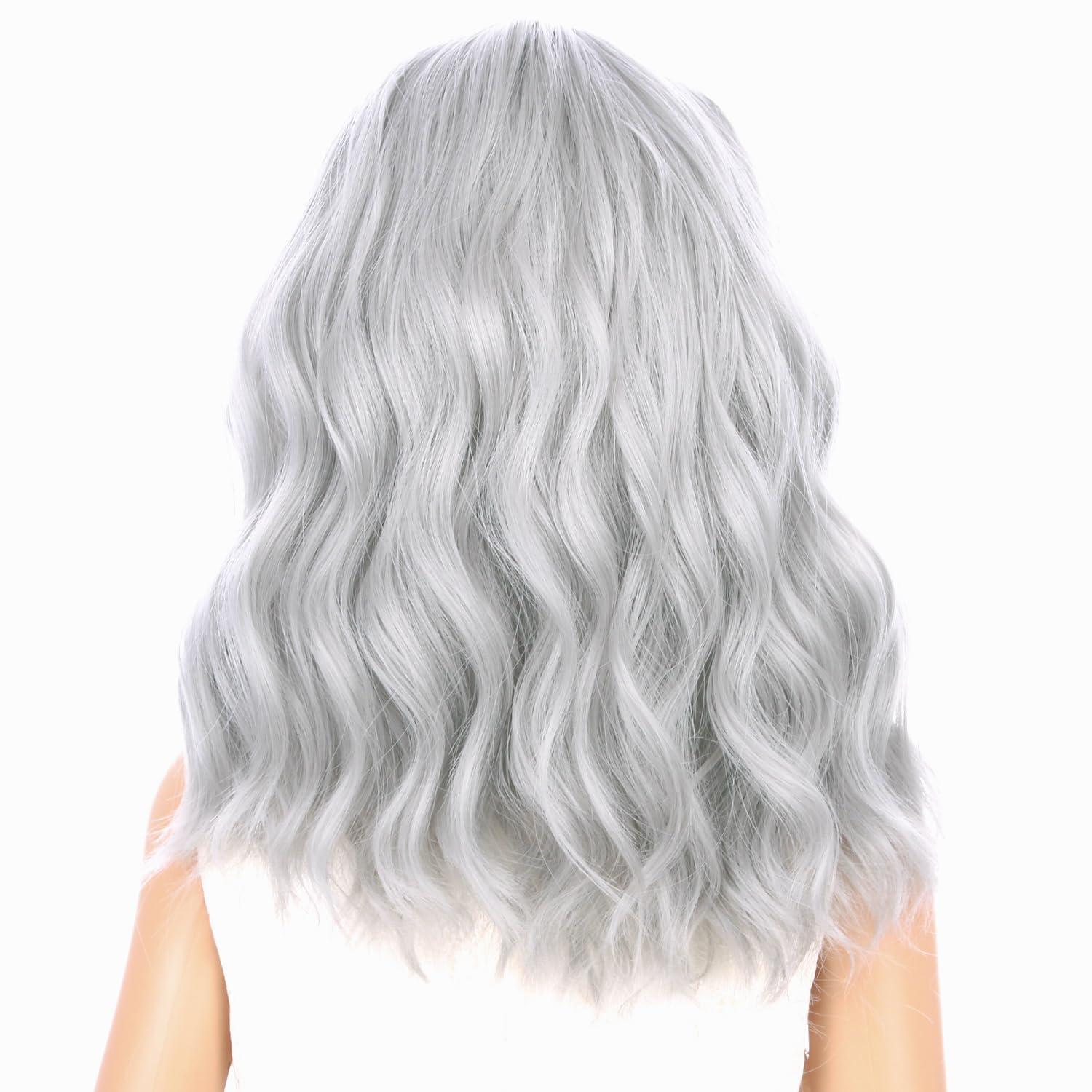 imageKids Flame Fire Wig Child Short Ombre Orange Wig for Girls Cosplay Halloween Party Costume Synthetic WigsSilver White