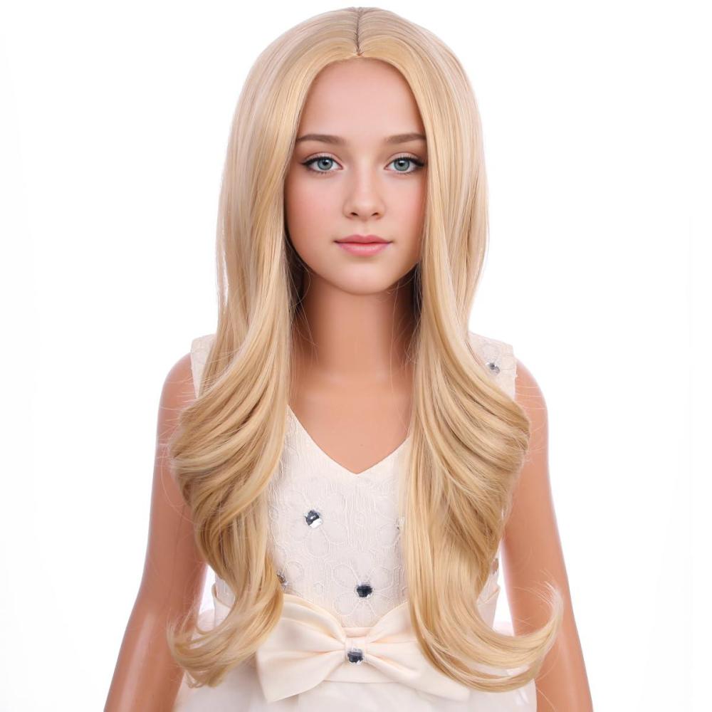 imageKids Blue Wig Long Wavy Child Wig Light Blue Wig for Kids Heat Resistant Synthetic Hair Cosplay Costume Girls Wig Mixed BlueGolden