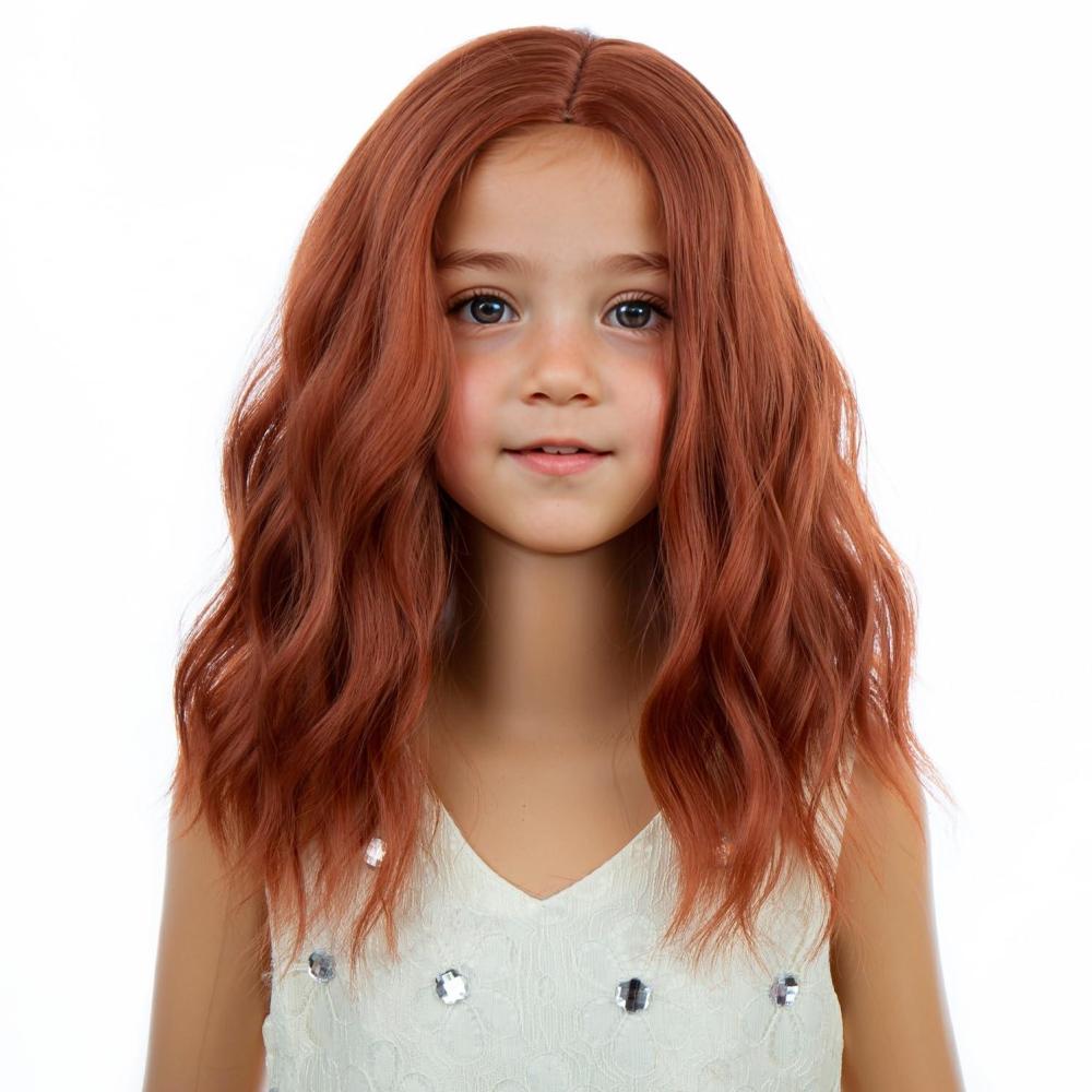 imageKids Flame Fire Wig Child Short Ombre Orange Wig for Girls Cosplay Halloween Party Costume Synthetic WigsDark Orange