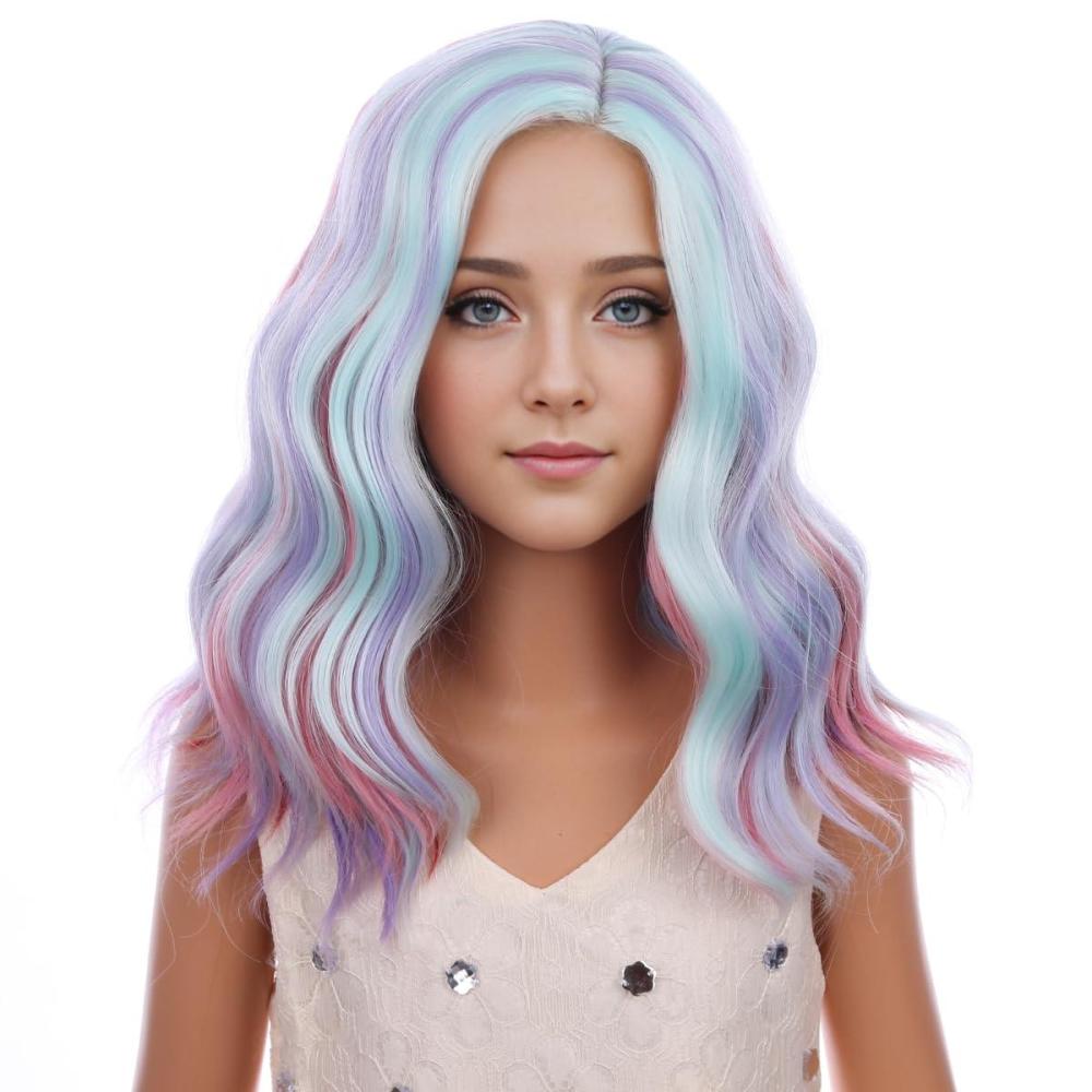 imageKids Flame Fire Wig Child Short Ombre Orange Wig for Girls Cosplay Halloween Party Costume Synthetic WigsMulticolor