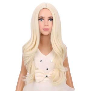 Kids Blue Wig Long Wavy Child Wig Light Blue Wig for Kids Heat Resistant Synthetic Hair Cosplay Costume Girls Wig (Mixed Blue)(Light Blonde)