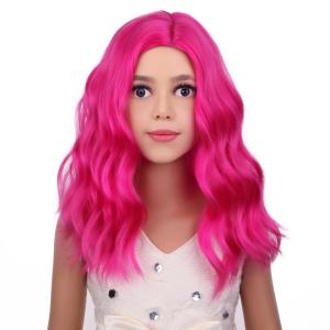 Kids Flame Fire Wig Child Short Ombre Orange Wig for Girls Cosplay Halloween Party Costume Synthetic Wigs(Hot Pink)
