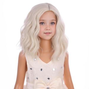 Kids Flame Fire Wig Child Short Ombre Orange Wig for Girls Cosplay Halloween Party Costume Synthetic Wigs(Platinum Blonde)
