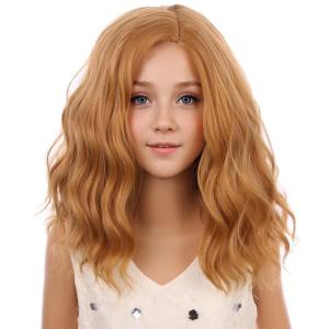 Kids Flame Fire Wig Child Short Ombre Orange Wig for Girls Cosplay Halloween Party Costume Synthetic Wigs(Strawberry Blonde)