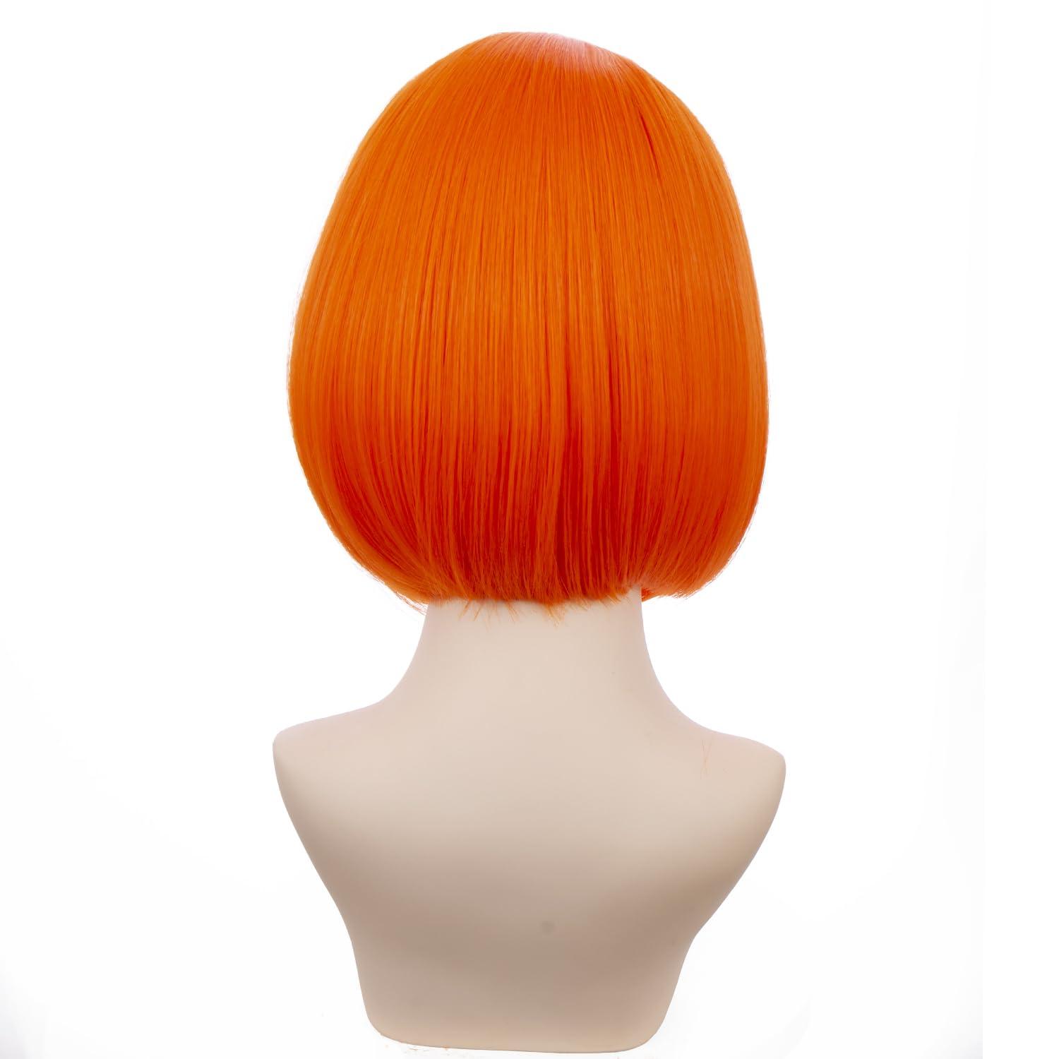 imageBlack Bob Wig for Women Short Black Wigs Straight Middle Part Black Hair Wig Natural Looking Heat Resistant Synthetic WigsOrange