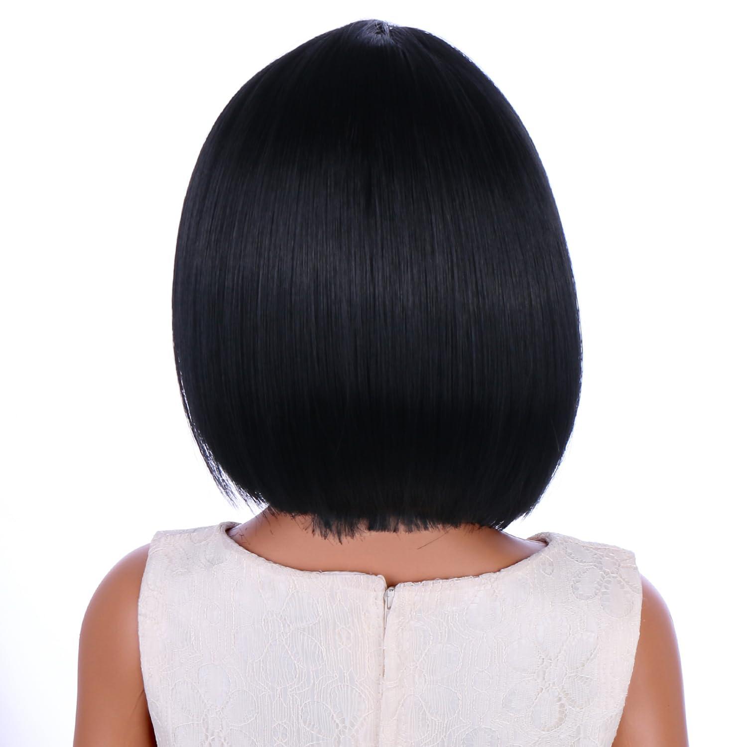 imageKids Orange Bob Wig Child Short Straight Ginger Bob Wig for Girls Cosplay Party Daily Wear Heat Resistant Synthetic Wig OrangeBlack