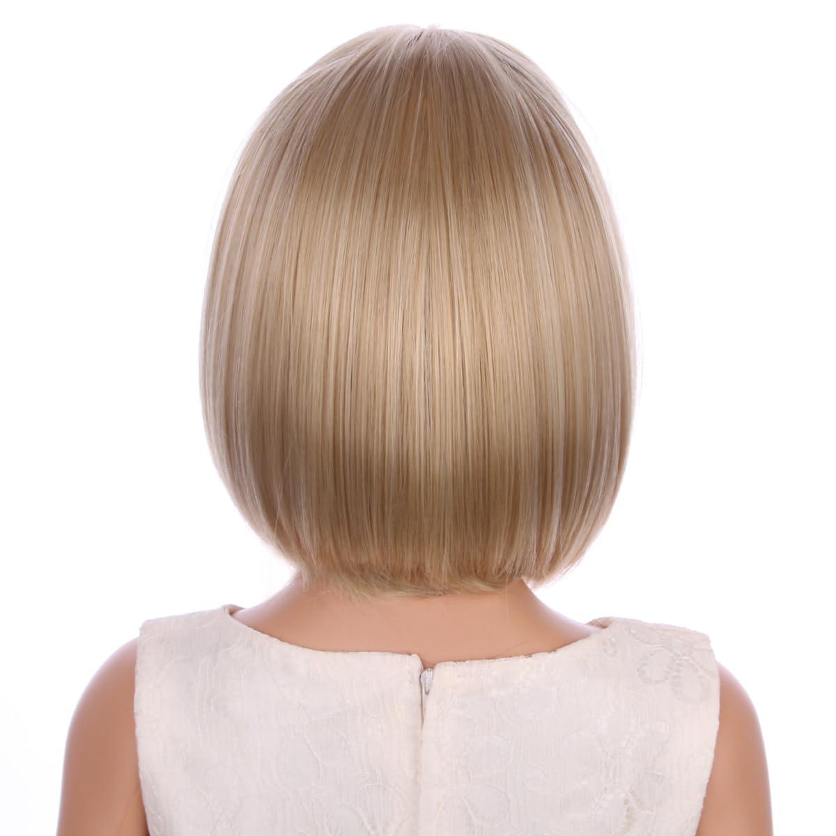 imageKids Orange Bob Wig Child Short Straight Ginger Bob Wig for Girls Cosplay Party Daily Wear Heat Resistant Synthetic Wig OrangeBlonde