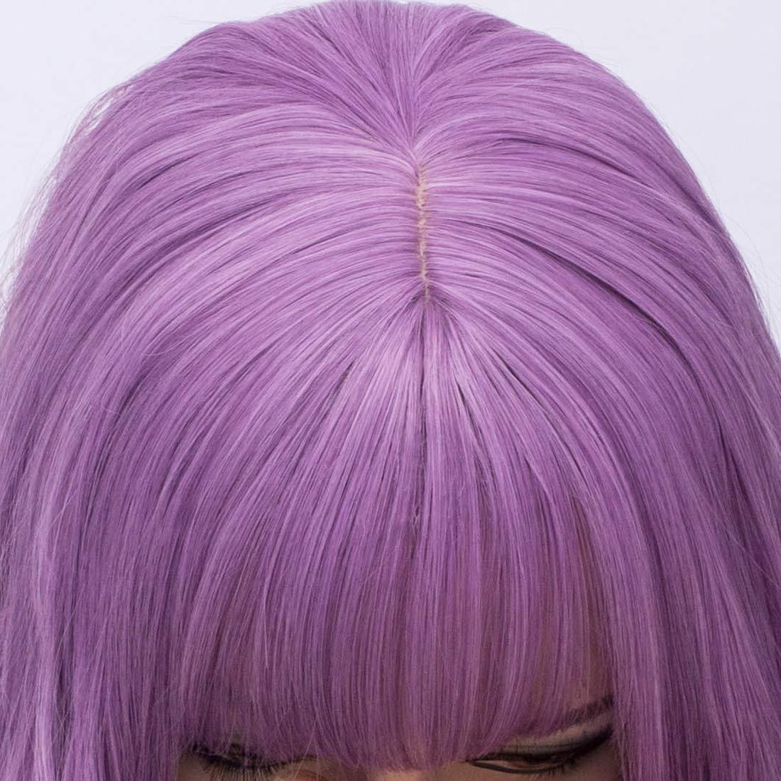 imageLong Blonde Wig with Bangs Long Curly Wavy Blonde Wigs for Women Mixed Blonde Synthetic Wig Mixed BlondeLavender Purple