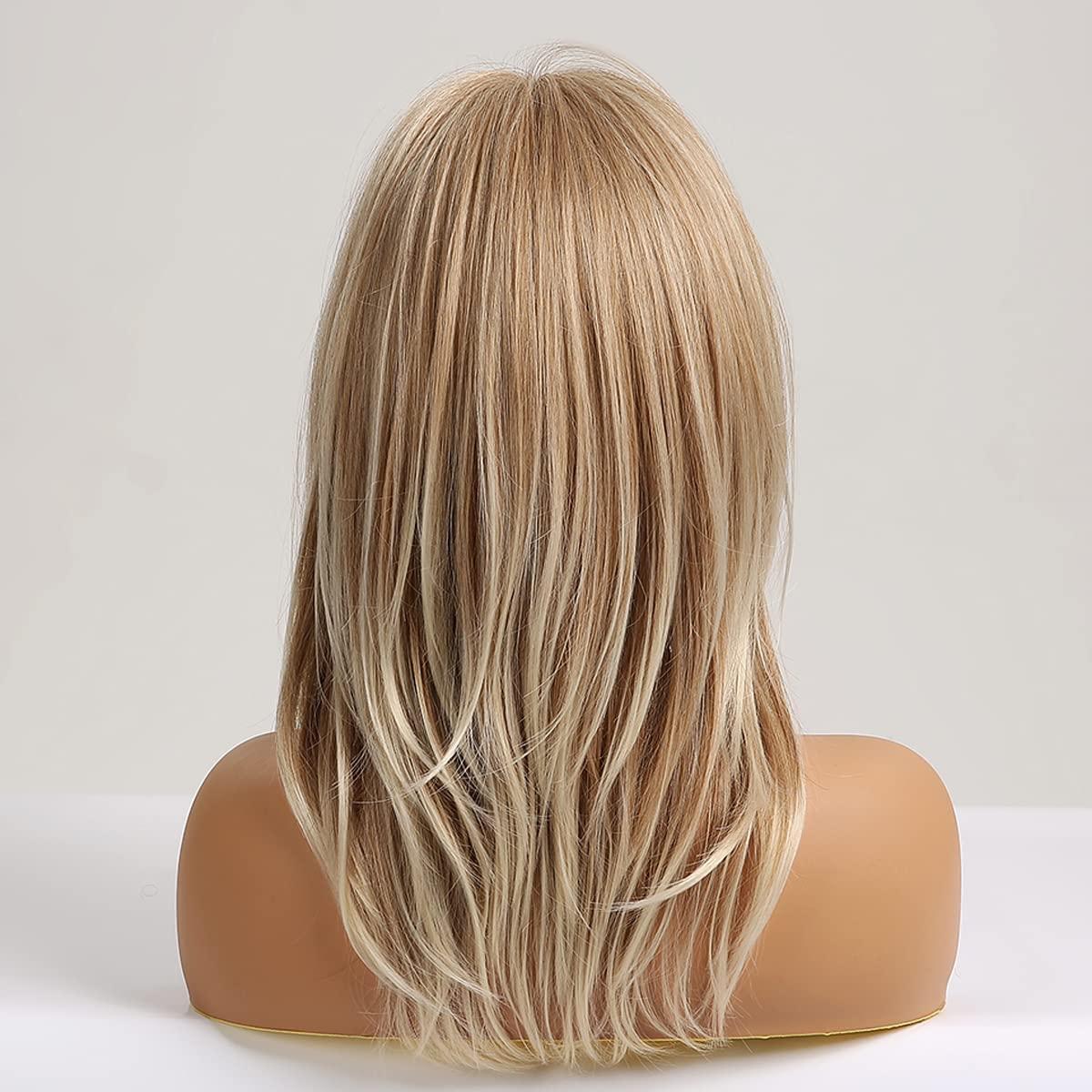 imageBlack and Blonde Wig Two Tone Short Curly Black Blonde Wig With Bangs Split Wigs for Women Heat Resistant Synthetic Hair Two Color Cosplay Party Wigs Half Blonde Half BlackBlonde