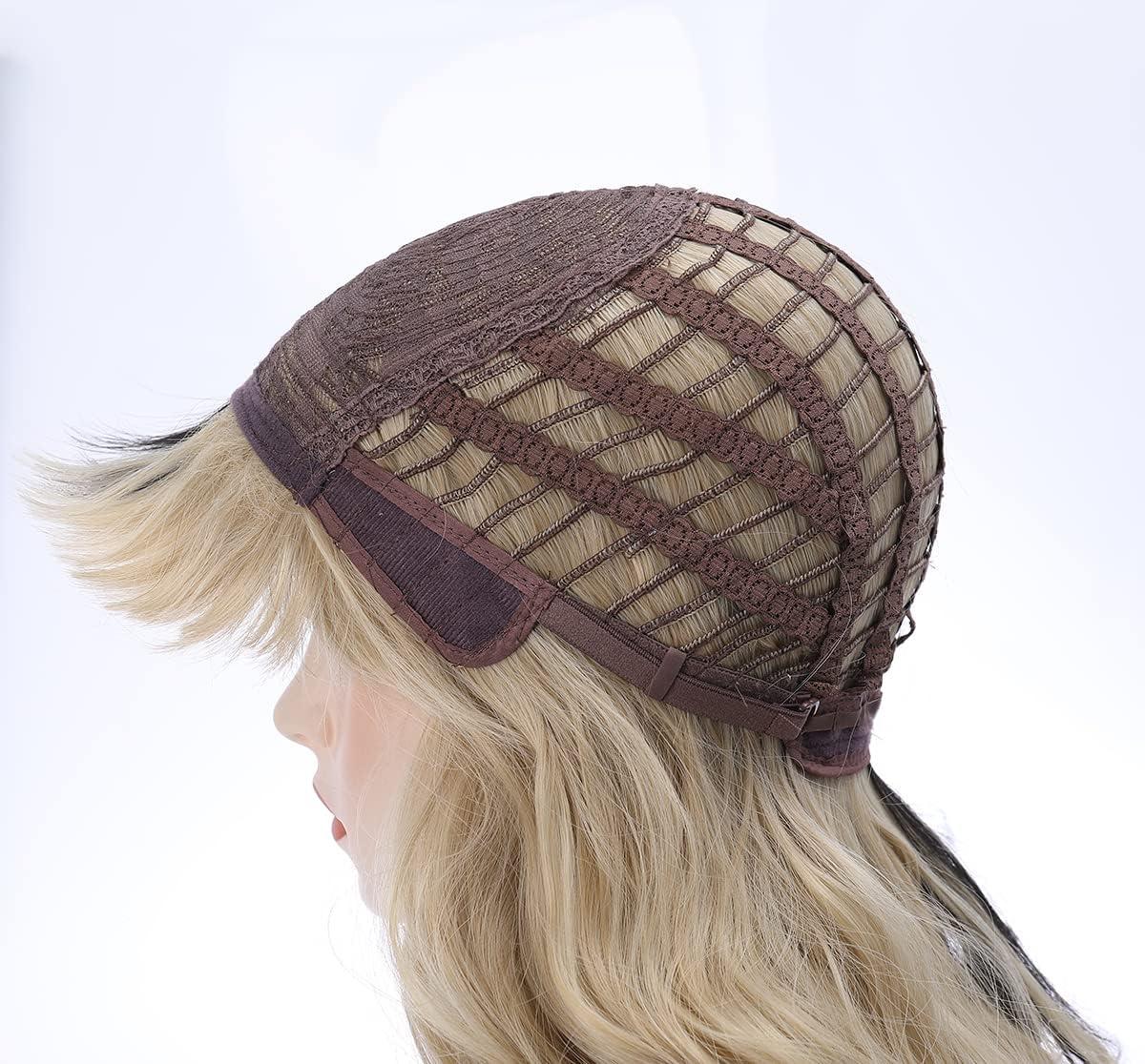 imageBlack and Blonde Wig Two Tone Short Curly Black Blonde Wig With Bangs Split Wigs for Women Heat Resistant Synthetic Hair Two Color Cosplay Party Wigs Half Blonde Half BlackHalf Blonde Half Black