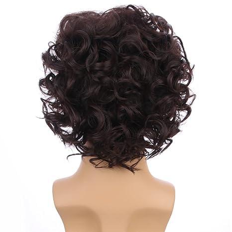 imageDark Brown Curly Wig for Boys Kids Short Brown Curly Cosplay Wigs Children Synthetic Halloween Costume WigsDark Brown