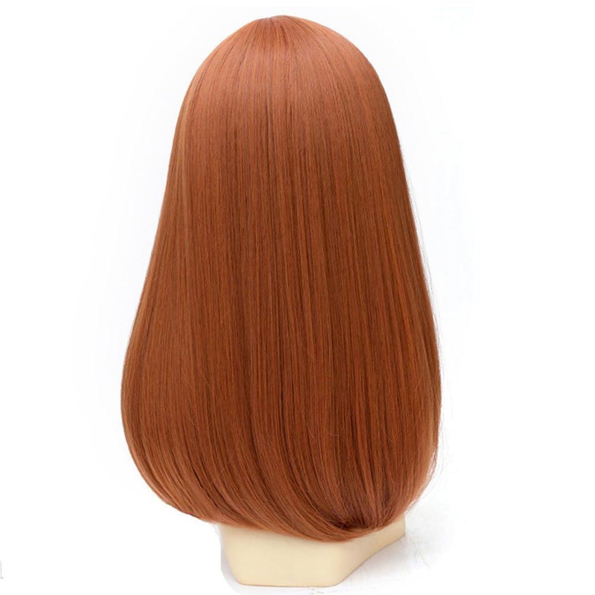 imageDark Orange for Women Long Straight Orange Wig Ginger Wigs Auburn Wigs Heat Resistant Synthetic HairDark Orange