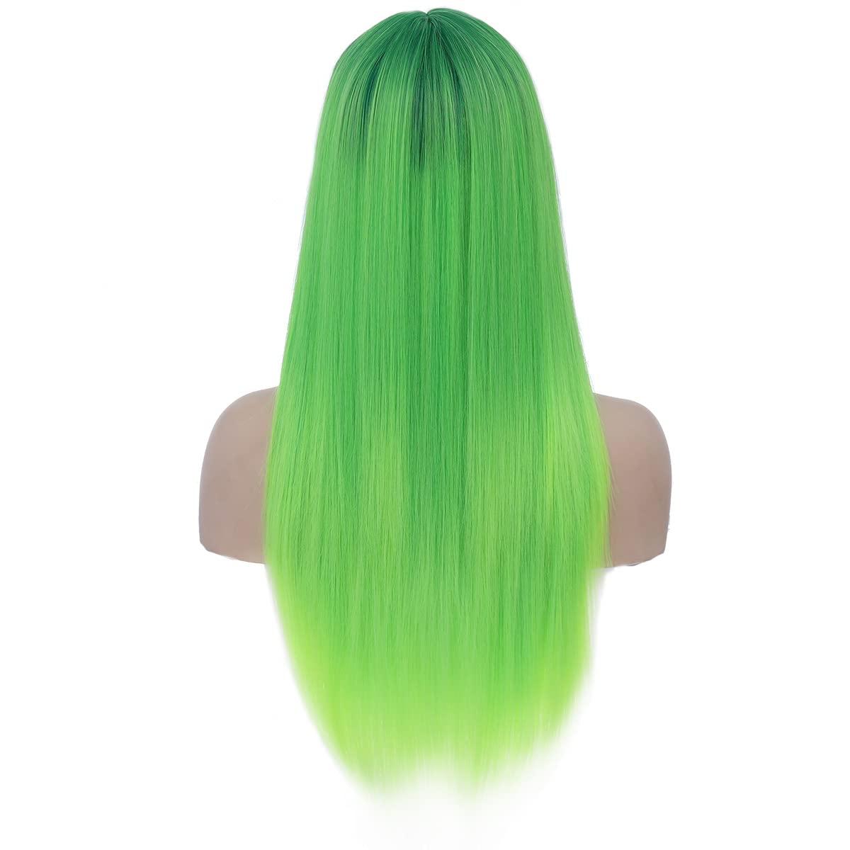 imageDark Orange for Women Long Straight Orange Wig Ginger Wigs Auburn Wigs Heat Resistant Synthetic HairGreen