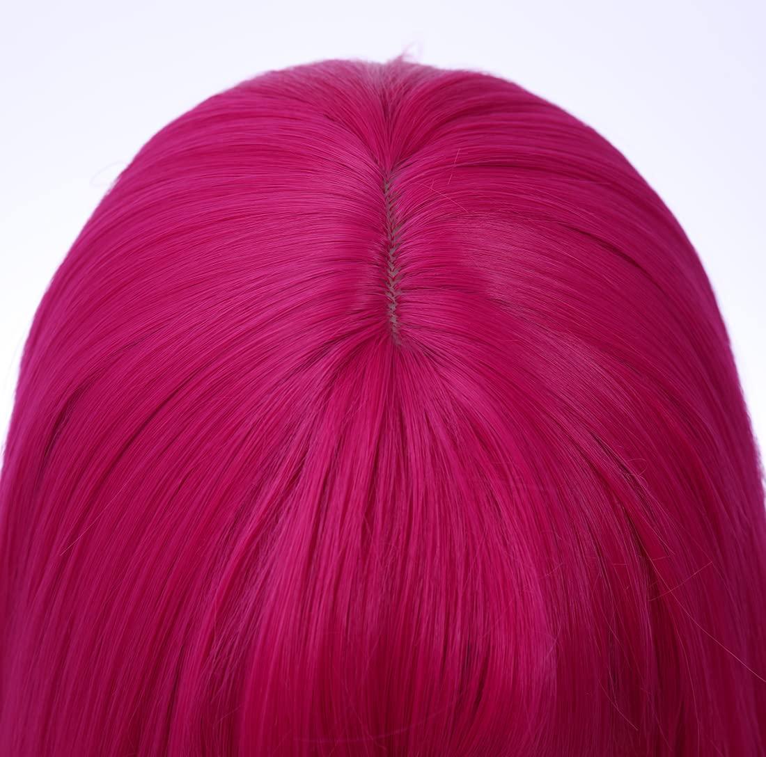 imageDark Orange for Women Long Straight Orange Wig Ginger Wigs Auburn Wigs Heat Resistant Synthetic HairHot Pink