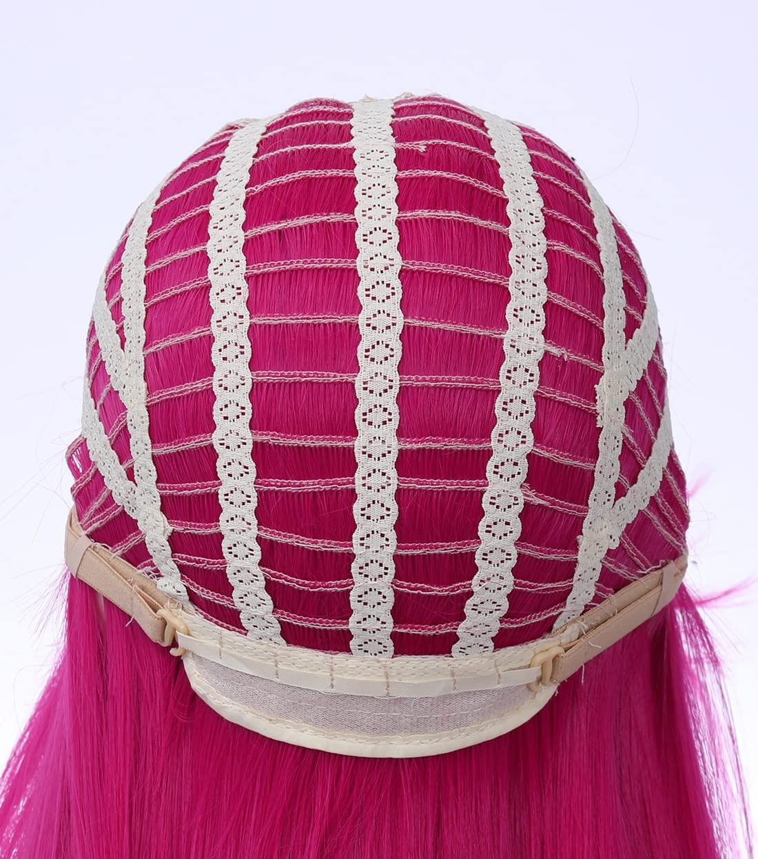 imageDark Orange for Women Long Straight Orange Wig Ginger Wigs Auburn Wigs Heat Resistant Synthetic HairHot Pink