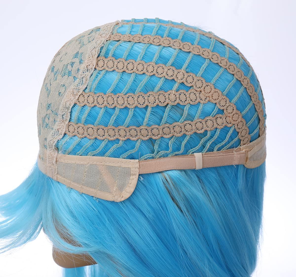 imageDark Orange for Women Long Straight Orange Wig Ginger Wigs Auburn Wigs Heat Resistant Synthetic HairLight Blue