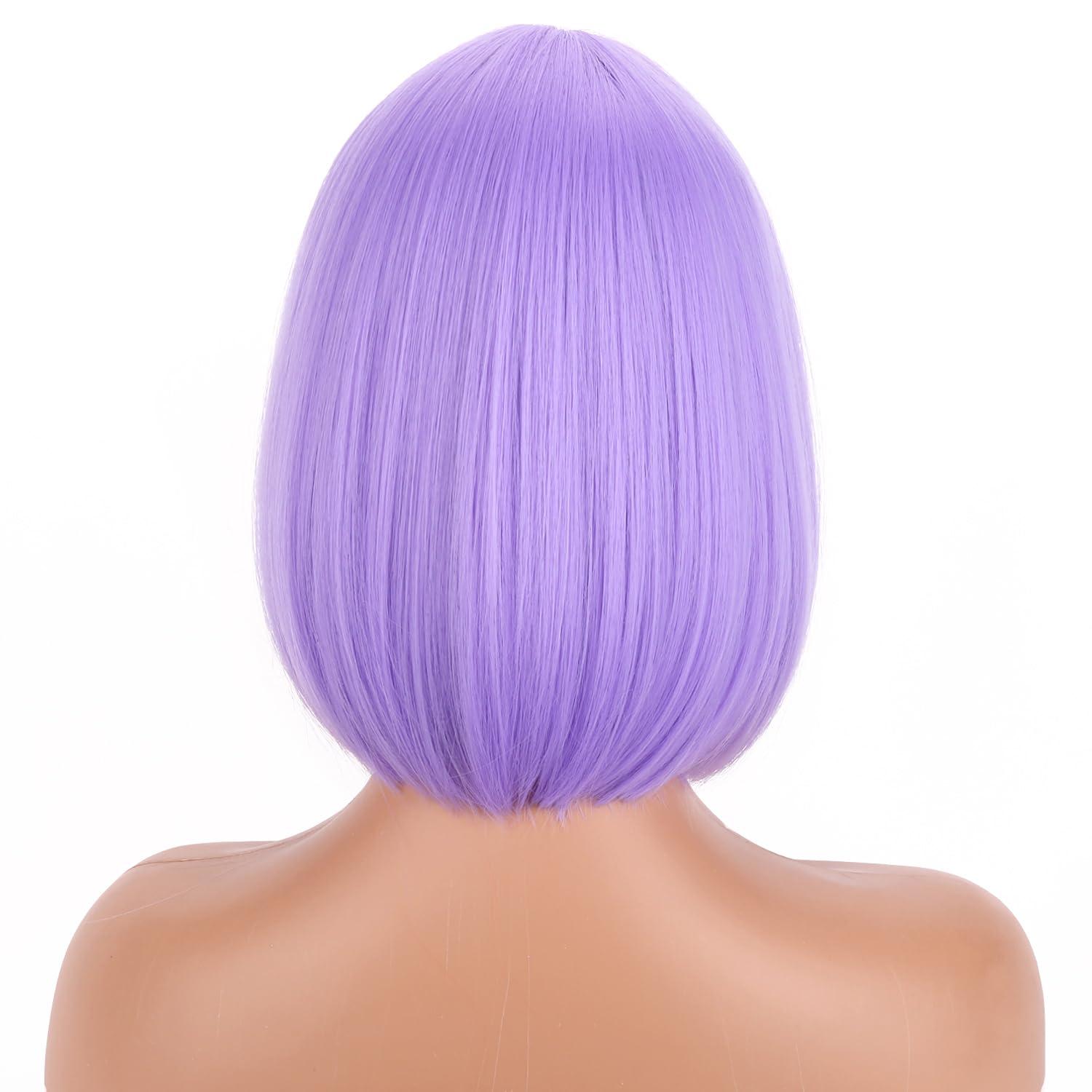 imageGinger Bob Wig for Women Short Orange Bob Wig with Bangs Short Straight Synthetic WigsGingerPurple
