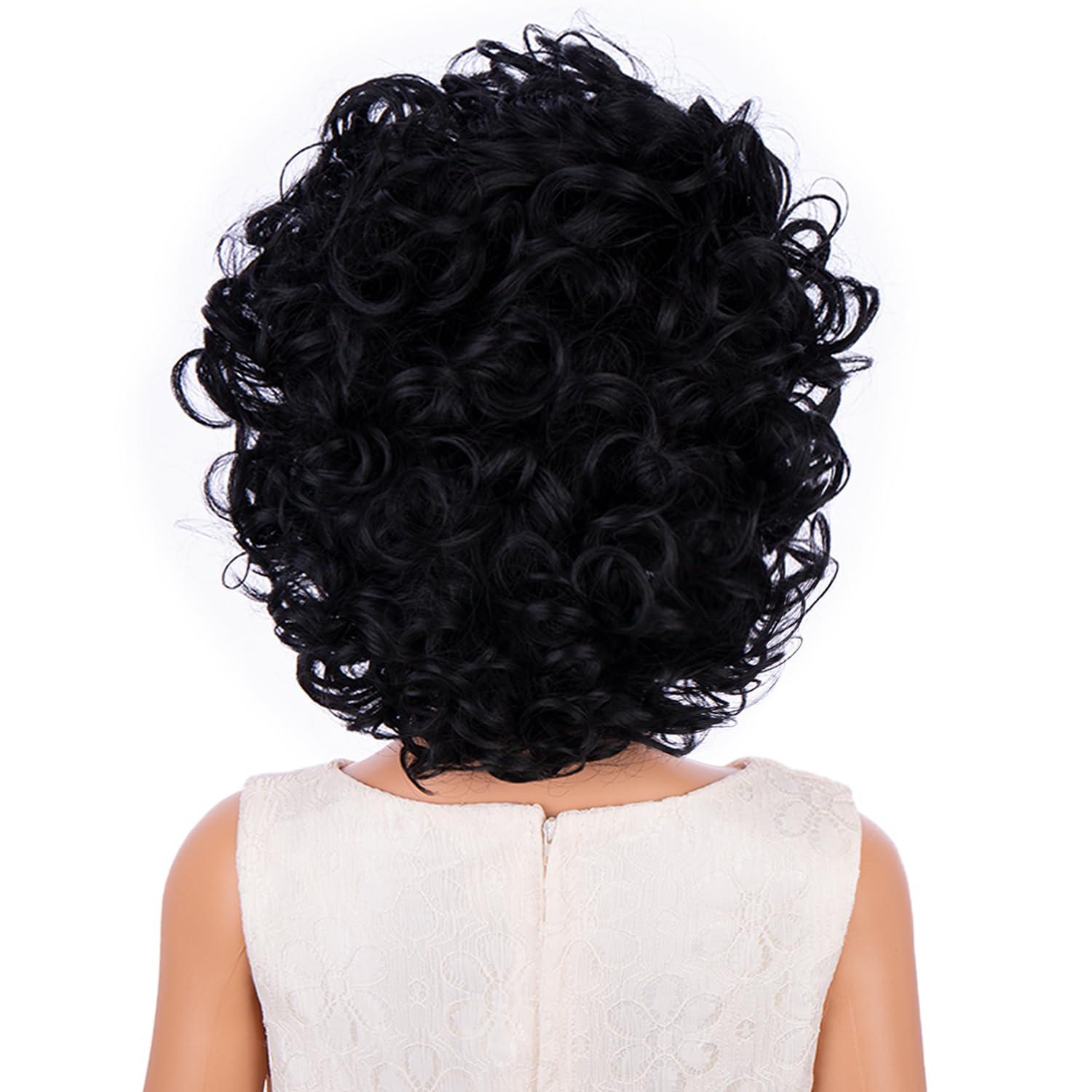 imageKids Child Reddish Orange Wig Girls Short Curly Red Brown Wig Dark Orange Wigs Halloween Cosplay Costume WigsBlack