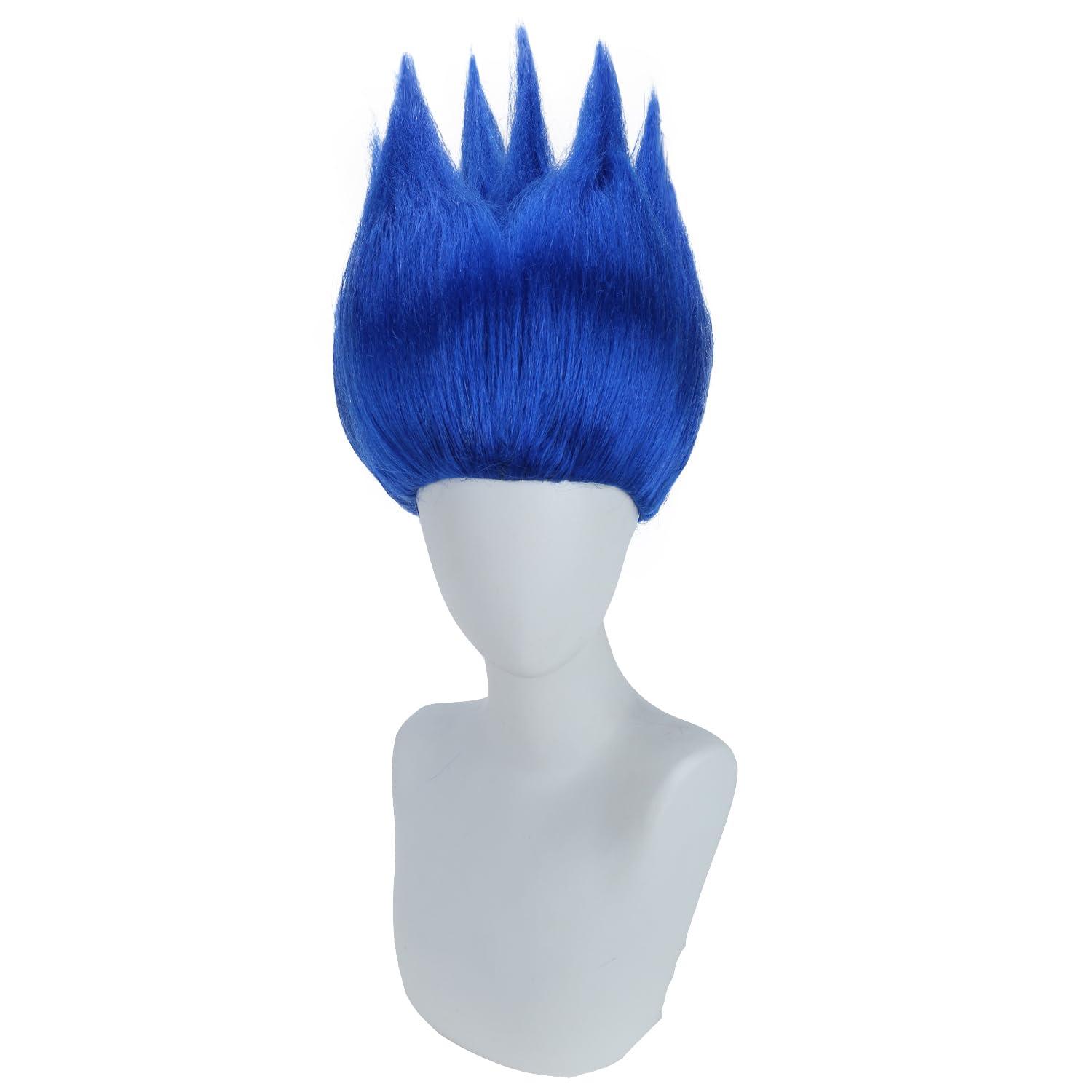 imageKids Flame Fire Wig Children Boys Orange Ombre Wig Cosplay Costume Synthetic Hair WigsDark Blue