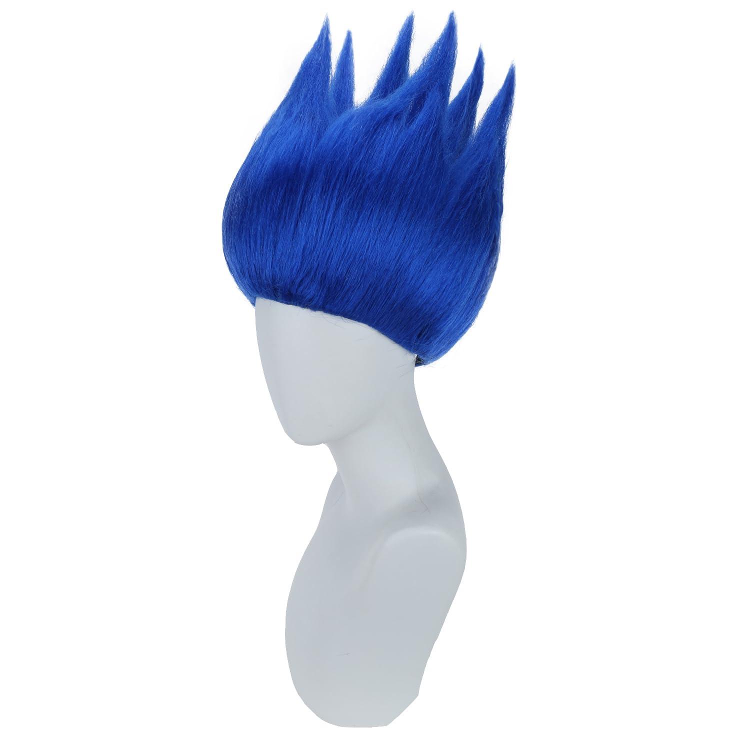 imageKids Flame Fire Wig Children Boys Orange Ombre Wig Cosplay Costume Synthetic Hair WigsDark Blue