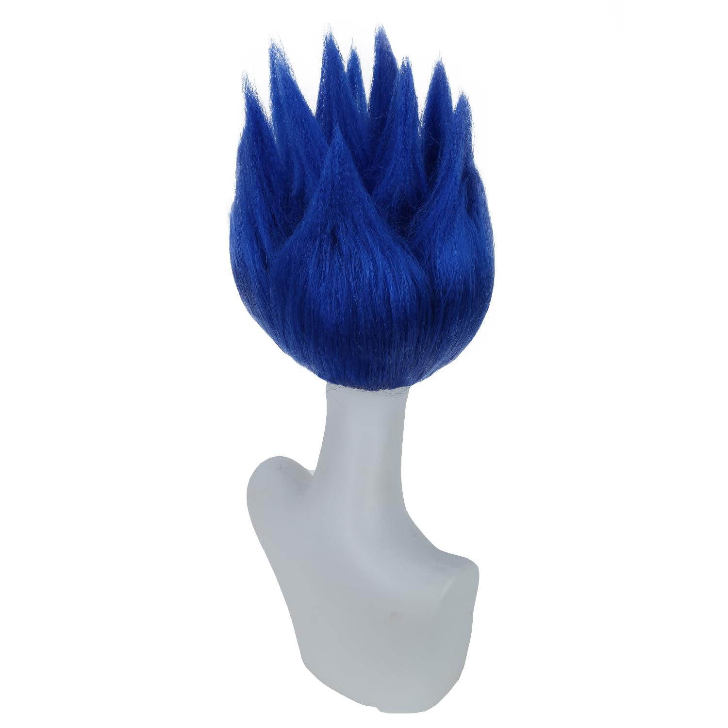 imageKids Flame Fire Wig Children Boys Orange Ombre Wig Cosplay Costume Synthetic Hair WigsDark Blue
