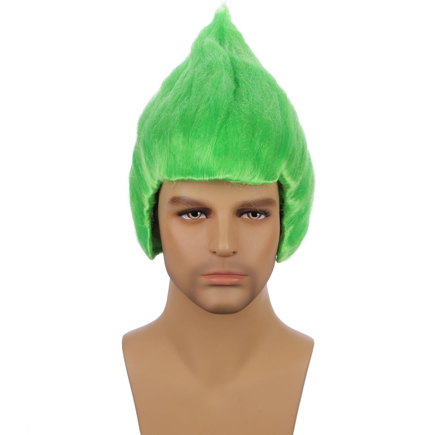 imageKids Flame Fire Wig Children Boys Orange Ombre Wig Cosplay Costume Synthetic Hair WigsGreen