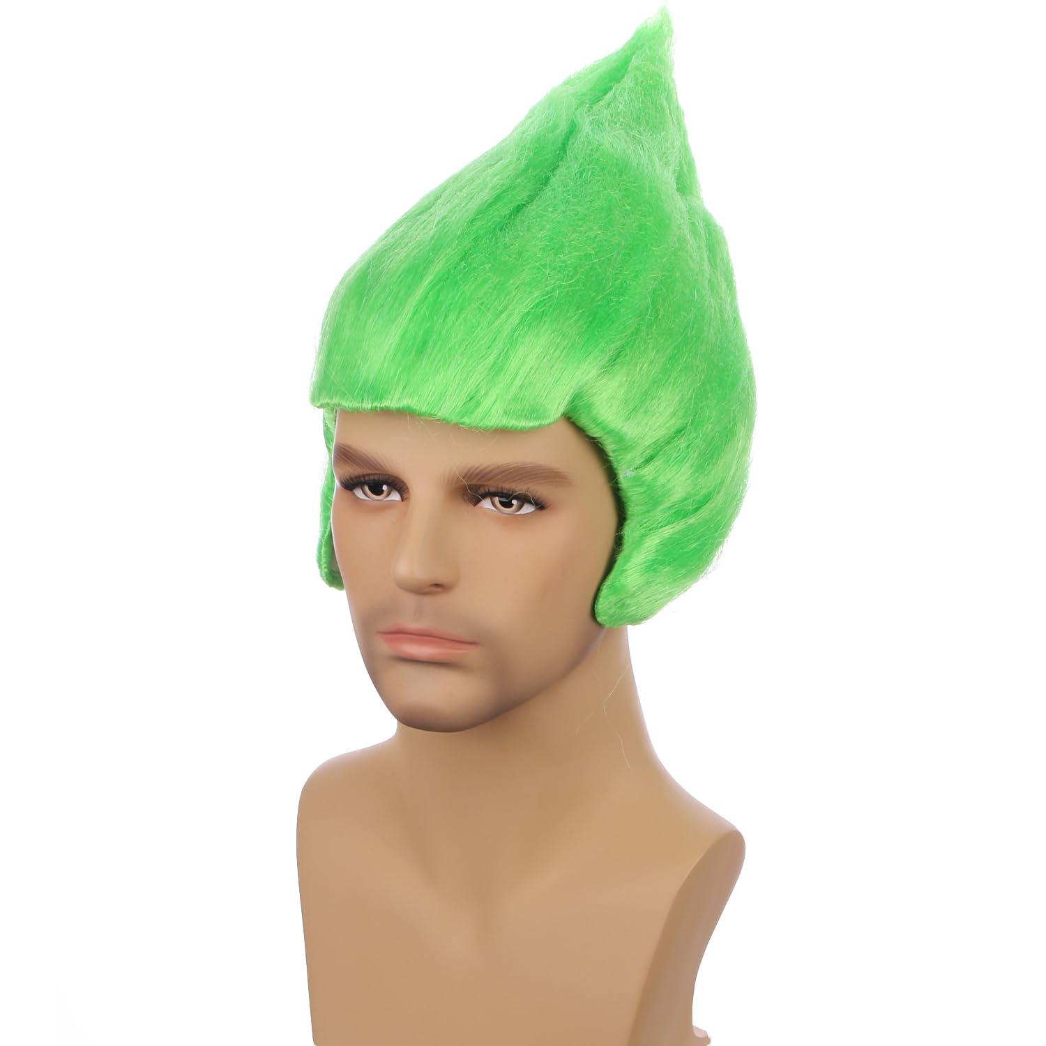 imageKids Flame Fire Wig Children Boys Orange Ombre Wig Cosplay Costume Synthetic Hair WigsGreen