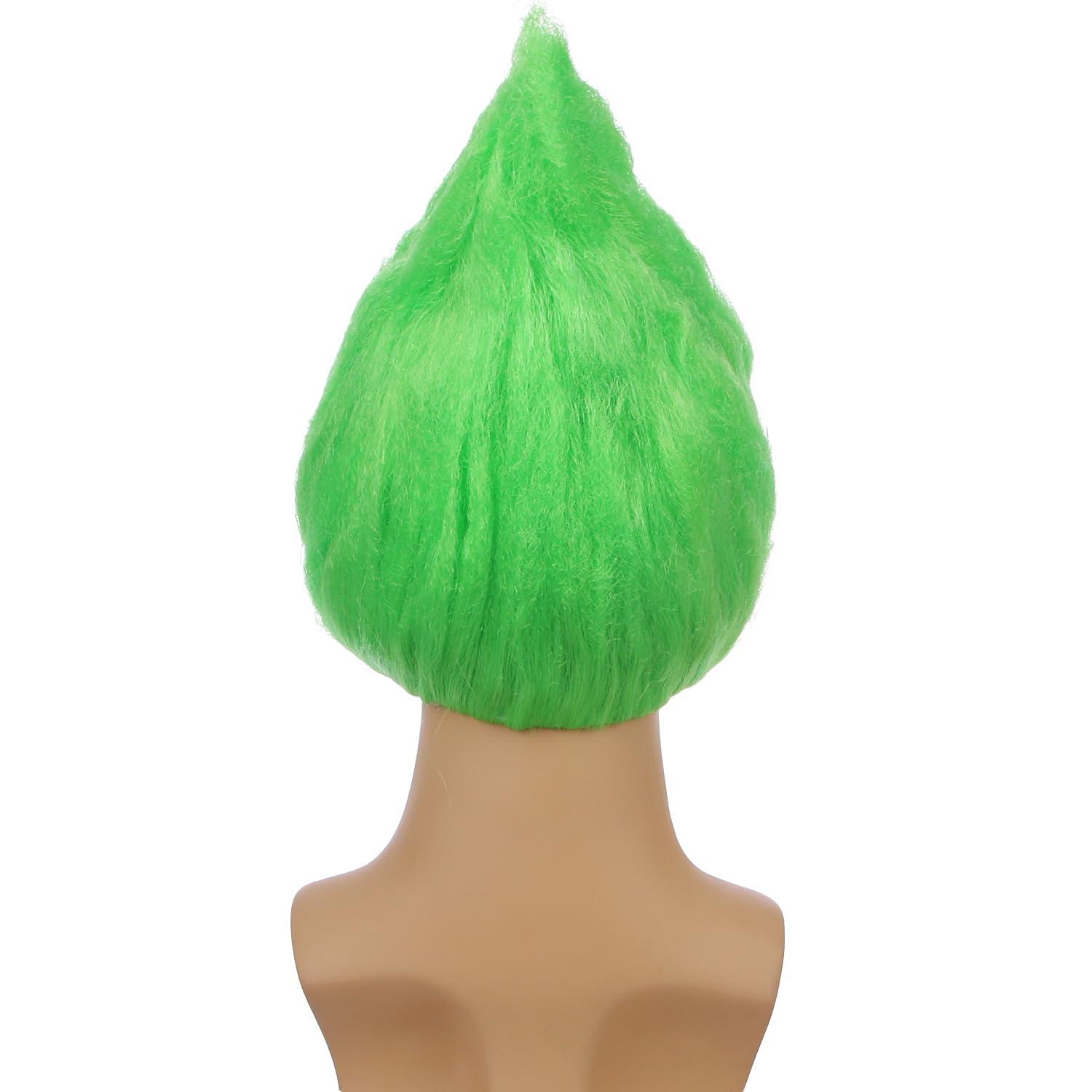imageKids Flame Fire Wig Children Boys Orange Ombre Wig Cosplay Costume Synthetic Hair WigsGreen