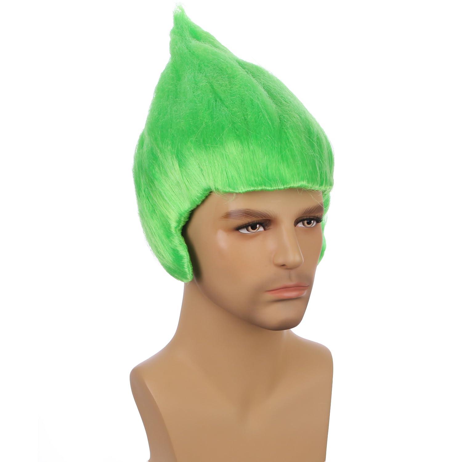 imageKids Flame Fire Wig Children Boys Orange Ombre Wig Cosplay Costume Synthetic Hair WigsGreen