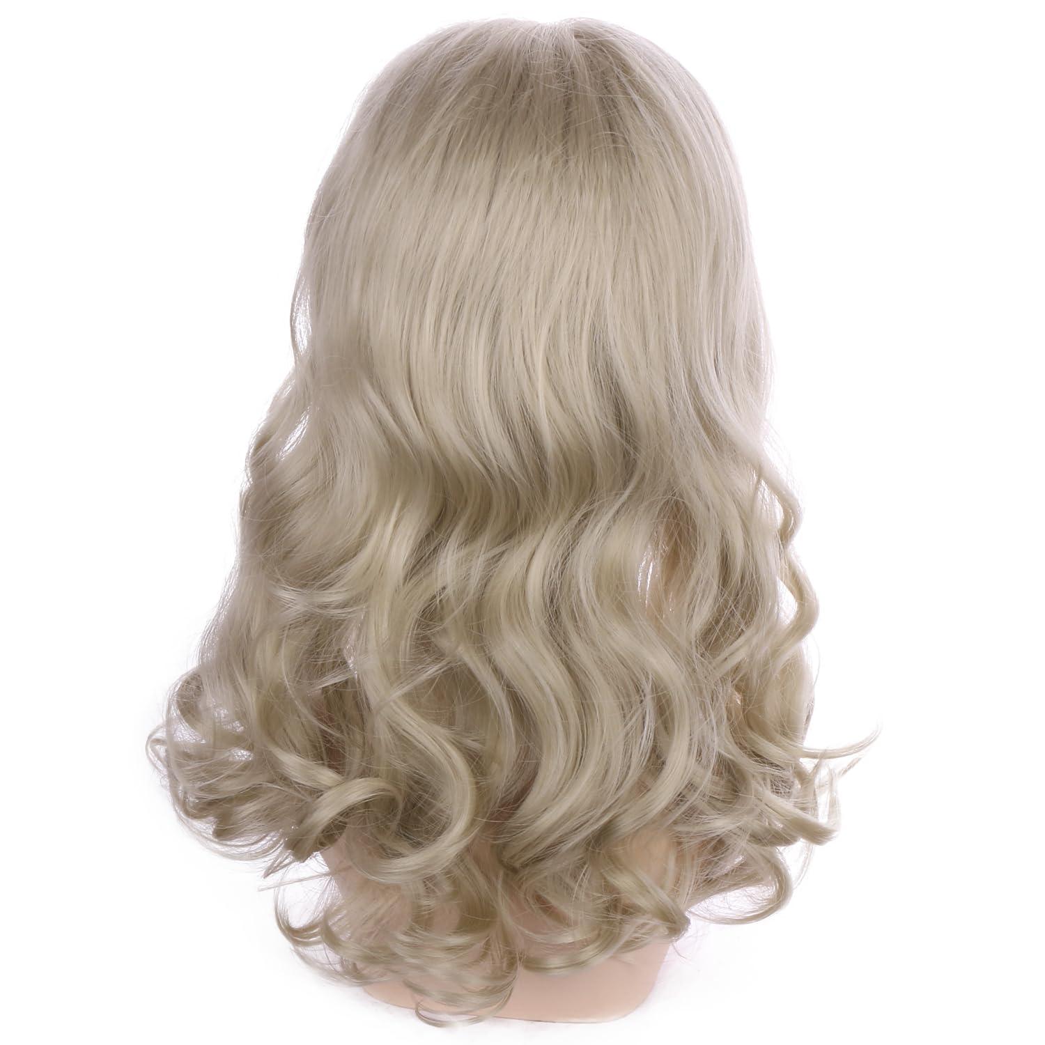 imageLight Blonde Beehive Wig for Girls Kids Long Blonde Wavy Curly Wigs Children Synthetic Cosplay Costume Halloween Wig